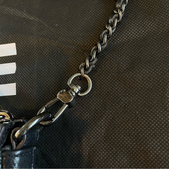 Aimee Kestenberg Black Leather Suede Fringe Hobo Bag Purse - Picture 9 of 12